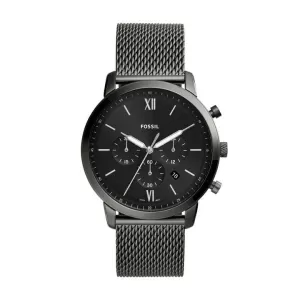 Image of Fossil Mens Neutra Chronograph Stainless Steel Mesh Watch - Smoke