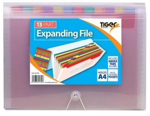Image of Tiger A4 13 Part Rainbow Expanding File