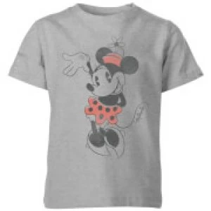 Image of Disney Minnie Mouse Waving Kids T-Shirt - Grey - 3-4 Years