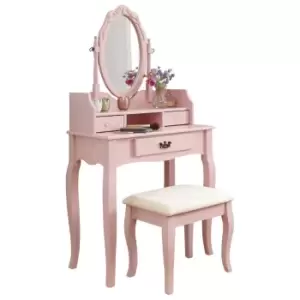 Image of Lumberton Dressing Table And Stool Set Dusty Pink