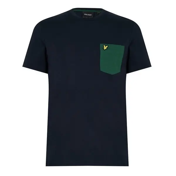 Image of Lyle & Scott Blue Contrast Pocket T-Shirt