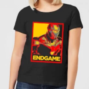 Image of Avengers Endgame Iron Man Poster Womens T-Shirt - Black