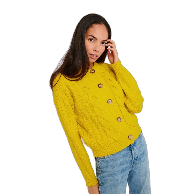 Image of banana moon Womens cardigan Banana Moon Abby Choctaw Jaune Female L