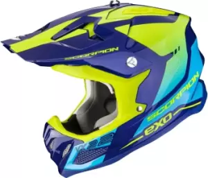 Image of Scorpion VX-22 Air Attis Motocross Helmet, blue-yellow, Size S, blue-yellow, Size S
