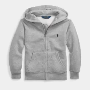 Image of Polo Ralph Lauren Boys' Zip Through Small Logo Hoodie - Dark Sport Heather - 4 Years