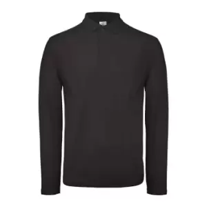 Image of B&C ID.001 Mens Long Sleeve Polo (Pack Of 2) (S) (Jet Black)