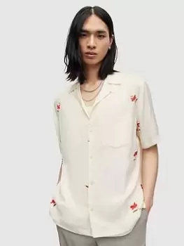 Image of Allsaints Eivissa Floral Short Sleeve Shirt - Ecru