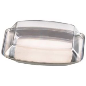 Image of Zodiac Stainless Steel Butter Dish with Plastic Clear Lid