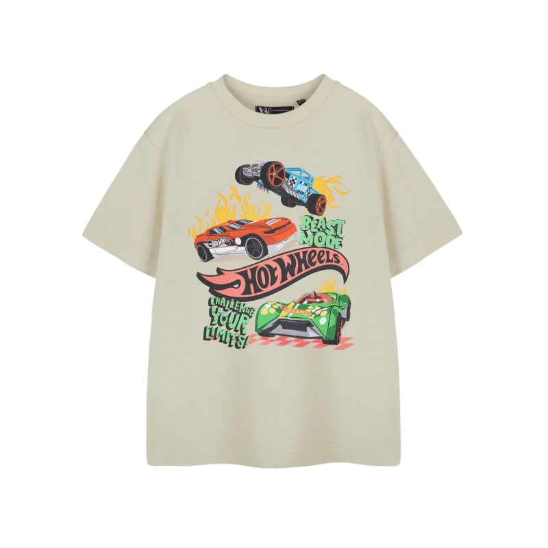 Image of Hot Wheels Short Sleeved T-Shirt Beige