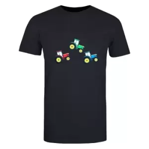 Image of Little Knight Boys Tractor Collection T-Shirt (3-4 Years) (Charcoal Grey/Red)