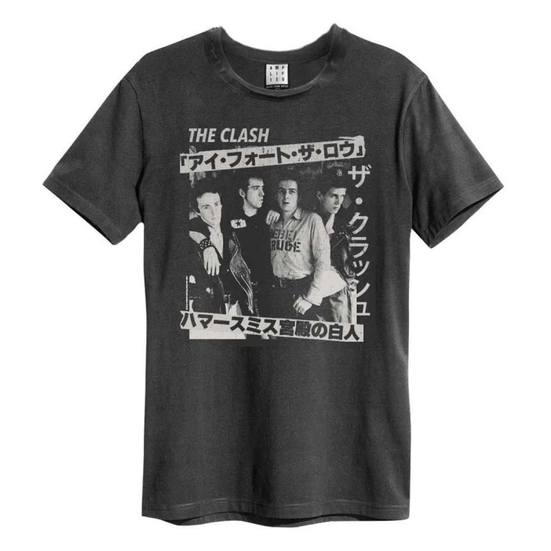 Image of Amplified Amplified Men Tour Poster The Clash T-Shirt in Charcoal Size: Small Charcoal S Male 5063470544851
