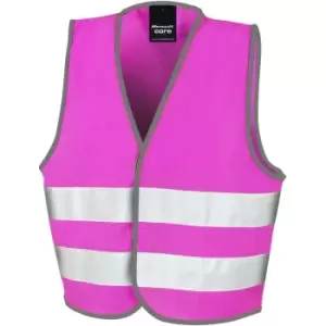 Image of SAFE-GUARD by Result Childrens/Kids Core Enhanced Hi-Vis Vest (7-9 Years) (Fluorescent Pink) - Fluorescent Pink