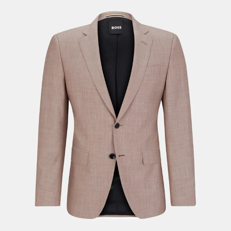 Image of Boss Mens Tailored Lapel Formal Jacket Pink male 36 (46)