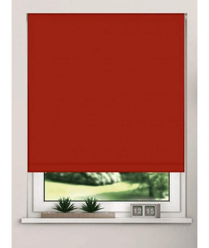 Image of New Edge Blinds Thermal Blackout Roller Blinds 175cm Drop x Width 75cm Red Size: 150m width x 175cm drop Red Unisex 150m width x 175cm drop