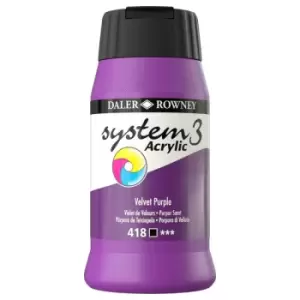 Image of Daler Rowney System 3 Acrylic Paint Velvet Purple (500ml)