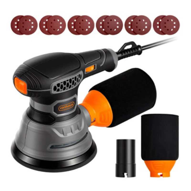 Image of Vonhaus Random Orbit Sander - Variable Speed Up To 14000Rpm With 12 Sanding Pads Included