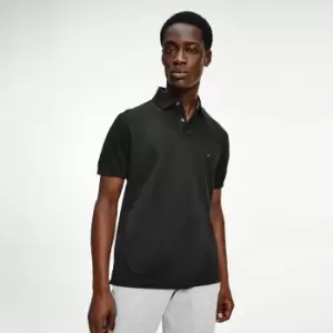 Image of Regular Fit Polo Shirt in Organic Stretch Cotton with 2-Button Collar