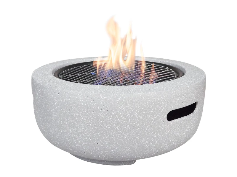 Image of Field & Flame Dahlia Wood Burning Bbq Fire Pit In Concrete Grey 26745