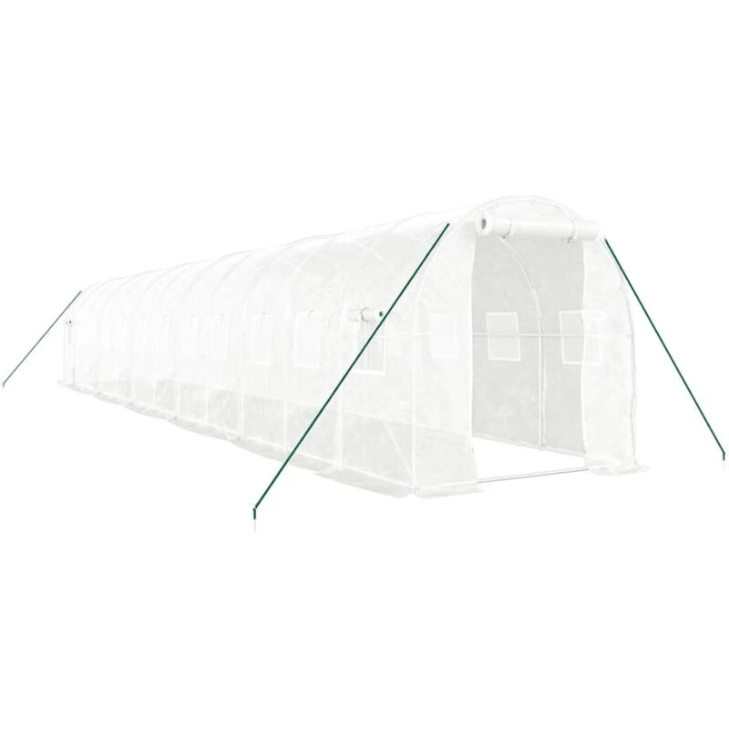 Image of vidaXL Greenhouse with Steel Frame White 24 m 12x2x2 m, White 3188032