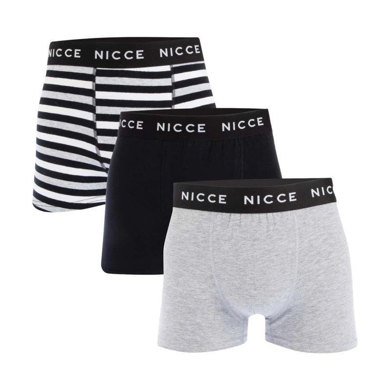 Image of Nicce Docker 3 Pack Boxer Shorts - Grey Grey XL