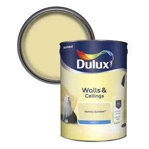 Image of Dulux Walls & Ceilings Vanilla Sundae Matt Emulsion Paint 5L