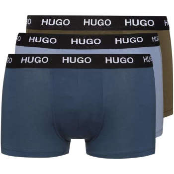 Image of Hugo Boss 3 Pack Trunks Navy/Blue/Grey Size M Men