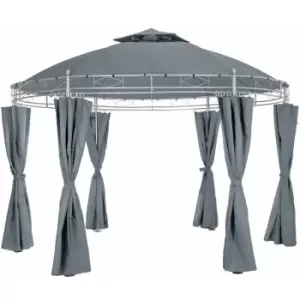 Image of Luxury gazebo 350cm Siana - garden gazebo, camping gazebo, party gazebo - anthracite - anthracite