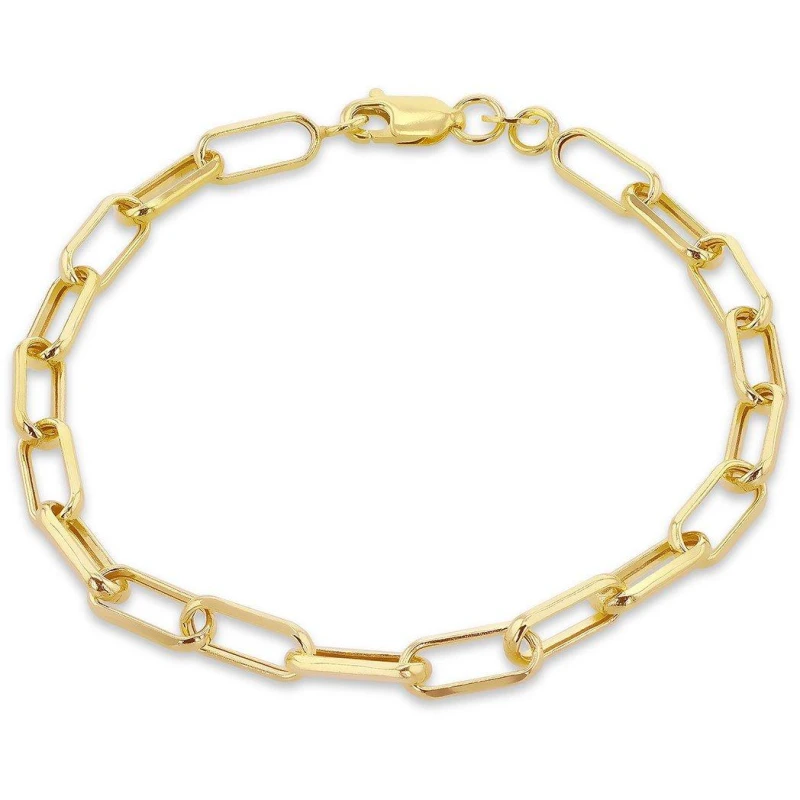 Image of Be You 9ct Gold Hollow Faceted Paper Bracelet Yellow Gold female 7.5in