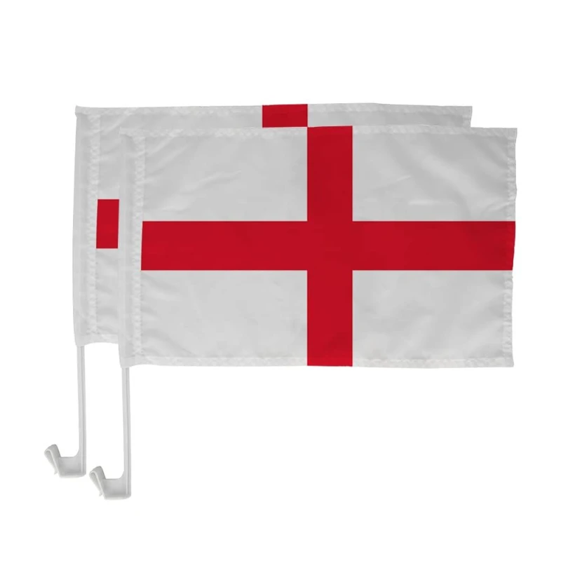 Image of Shatchi England St George Cross Car Flag for Fan Support Parade Sporting Events Vehicles Home Window Decorations 30cm x 46cm Multi unisex