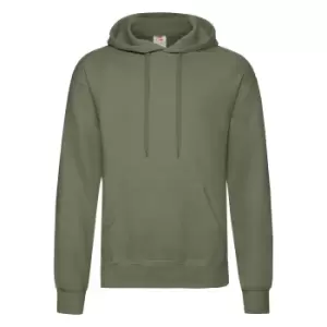 Image of Fruit Of The Loom Mens Hooded Sweatshirt / Hoodie (L) (Classic Olive)