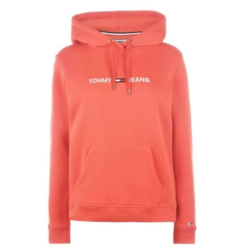 Image of Tommy Jeans Clean Linear Hoodie - FLAME SCARLET