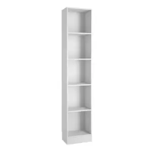 Image of Basic Tall Narrow Bookcase (4 Shelves) In White
