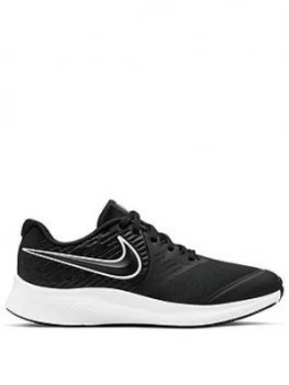 Image of Nike Star Runner 2 Junior Trainers - Black/White, Size 5.5