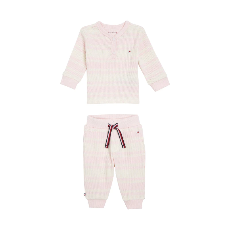 Image of Tommy Hilfiger BABY STRIPED WAFFLE GIFTBOX - Pink Pink 3M(62)