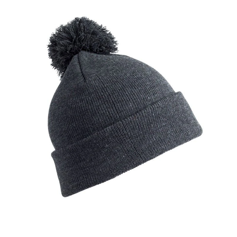 Image of Result Pom Pom Beanie in Grey Grey Unisex One Size