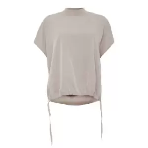 Image of French Connection Renya Cupro Drawstring Hem Top - Brown
