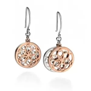 Image of Silver Rose Gold Cutout Geometric Earrings E4800
