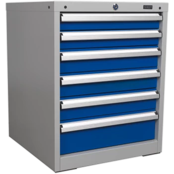 Image of Sealey Premier Industrial Workstation Cabinet 6 Drawer Blue / Grey