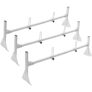 Image of VEVOR Van Roof Ladder Rack, 3 Bar Alloy Steel Ladder Racks with Ladder Stoppers, 340 kg Capacity, Adjustable Roof Racks for Full Size Vans with Rain