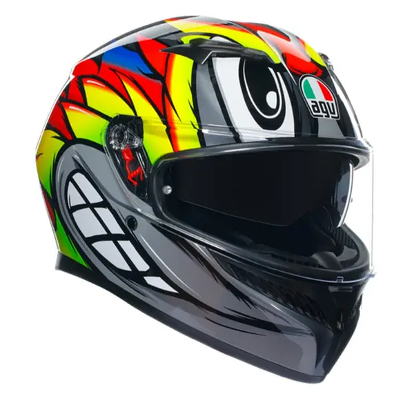 Image of AGV K3 E2206 Mplk Birdy 2.0 Grey Yellow Red 012 Full Face Helmet Size L