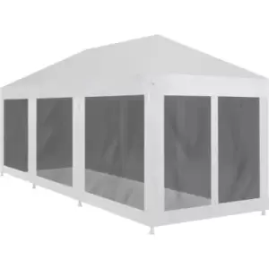 Image of Party Tent with 8 Mesh Sidewalls 9x3 m vidaXL - White