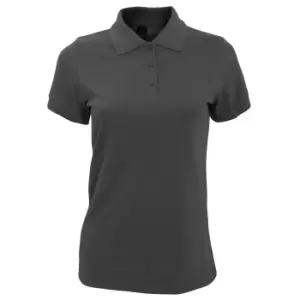 Image of SOLs Womens/Ladies Prime Pique Polo Shirt (L) (Dark Grey)