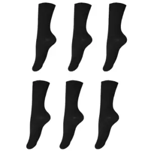 Image of Mens 100% Cotton Ribbed Socks (6 Pairs) (6-8.5 UK) (Black)