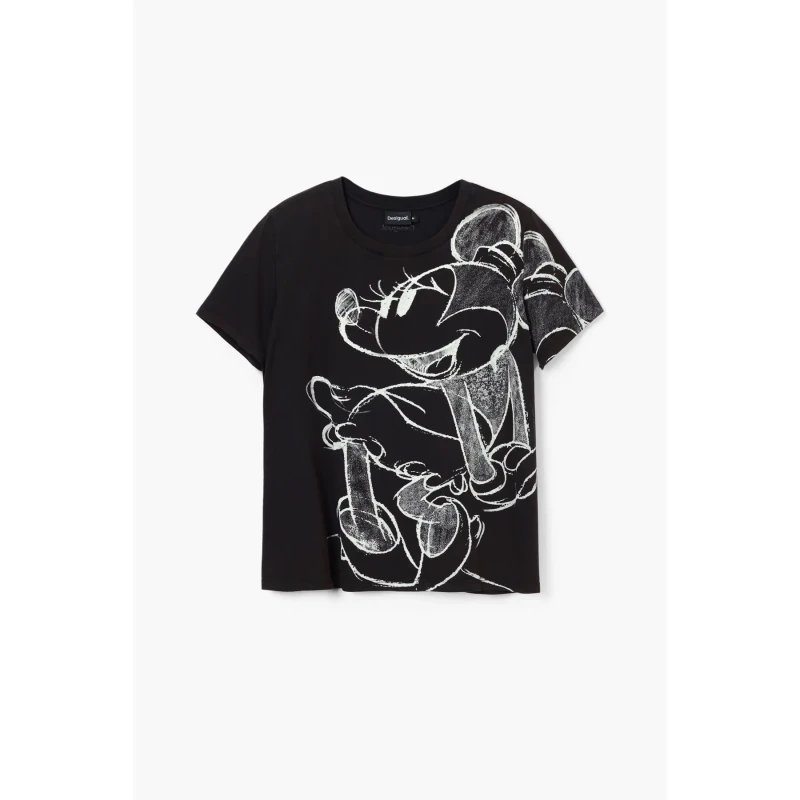 Image of Desigual Womens T-Shirt Desigual Mickeydrawing Noir Female XS