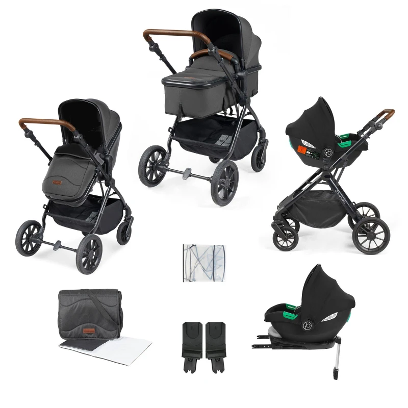 Image of Ickle Bubba Cosmo 9pc TS w/ Cirrus+Base - Black Travel Systems one Grey 38905591055