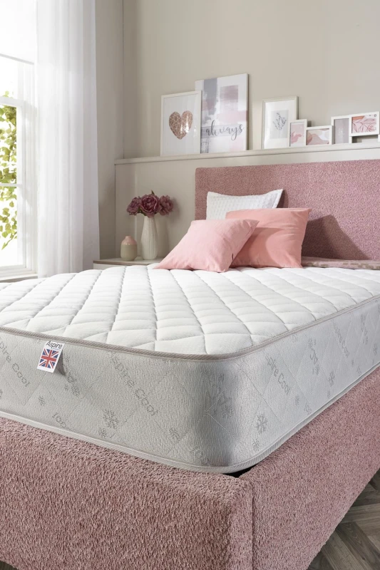 Image of Aspire Aspire Natural Wool 600 Dual Layer Hybrid Mattress in White Size: Single White Single Unisex 5057632185426