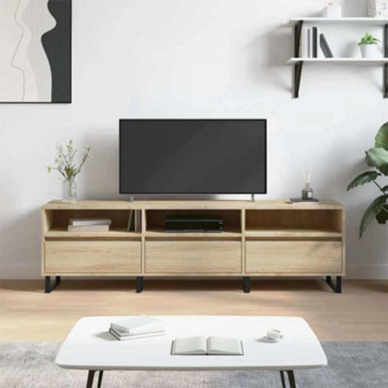 Image of VIDAXL TV Cabinet Sonoma Oak 150x30x44.5cm Engineered Wood vidaXL 8720845875305