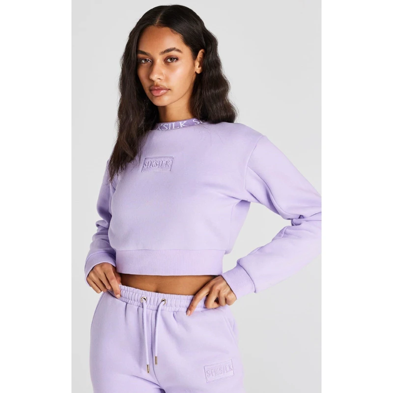 Image of SikSilk Cropped Sweatshirt - Purple Purple 8