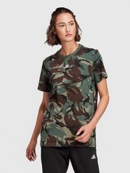 Image of adidas Essentials Camo T-Shirt - Khaki Size M Women