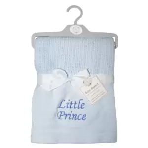 Image of Snuggle Baby Boys Prince Cellular Embroidered Blanket (One Size) (Sky Blue)